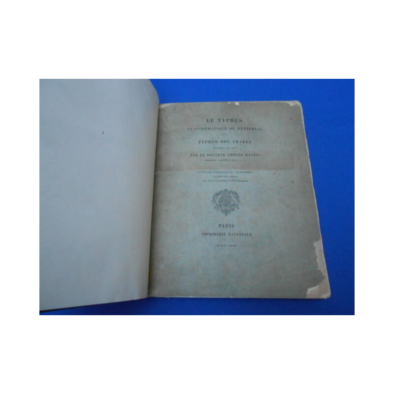 LE TYPHUS Exanthématique ou Pétéchial. TYPHUS DES ARABES (épidémie...