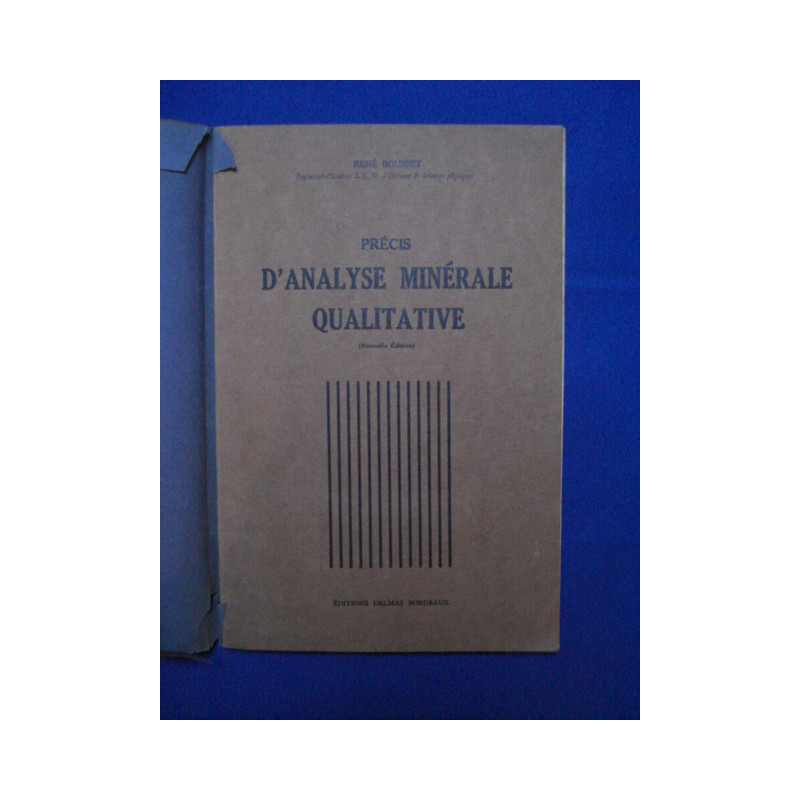 Précis d'analyse Minérale qualitative