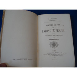 Manières de voir et façons de penser. Précédé d'une étude sur...