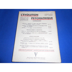 Revue: L'Evolution Psychiatrique Tome XXXV Fasc. III Juill. Sept