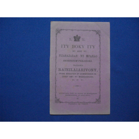 ITY BOKY ITY no misy ny FIZARAZARAN' NY MPANAO RAHARAHAM-PANJAKANA...